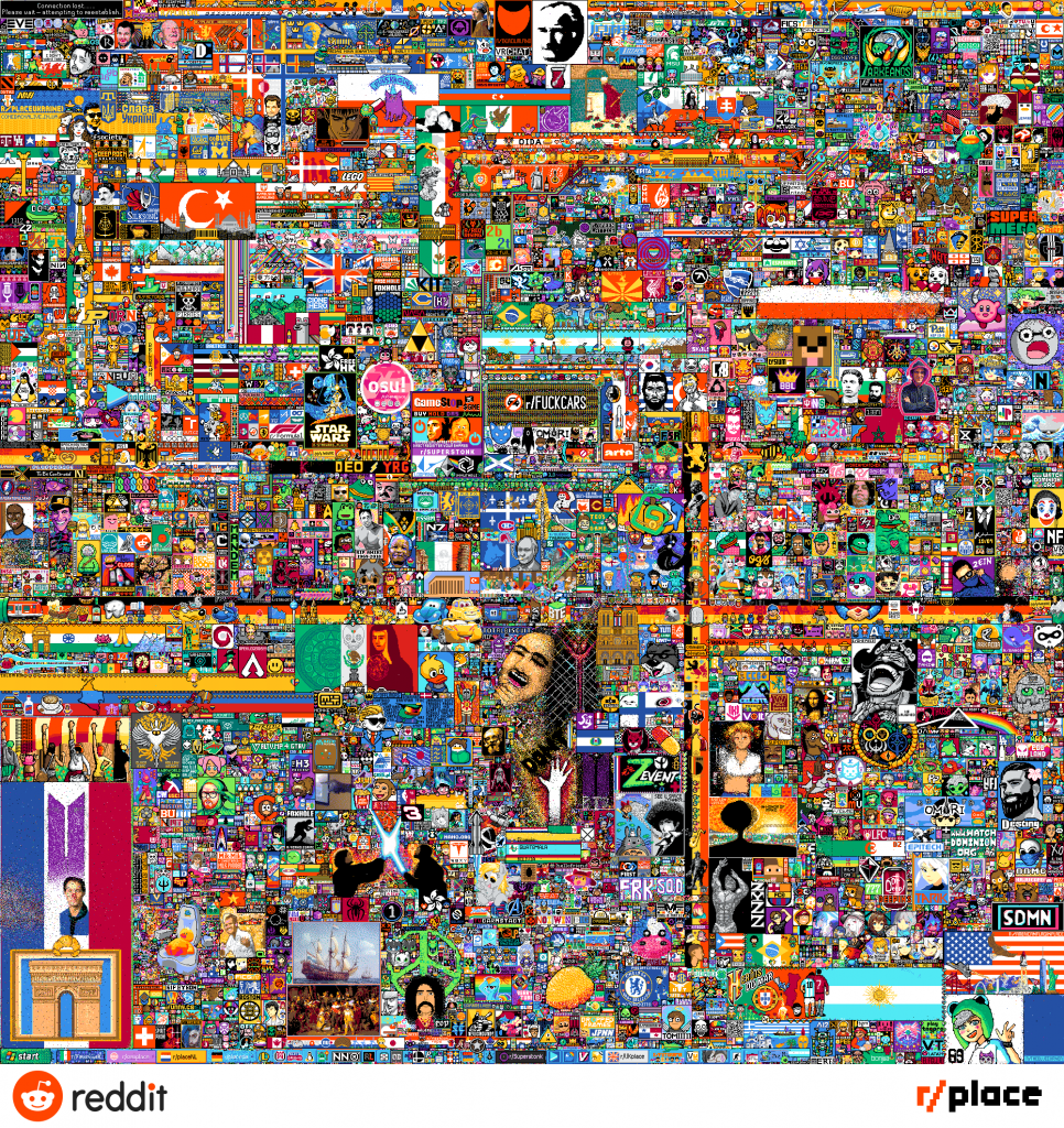 Le #RedditPlace, ou la fresque participative mondiale en pixel art –  Vanessa Lalo